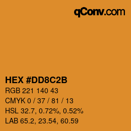 カラーコード: HEX #DD8C2B | qconv.com