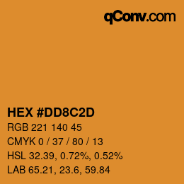 カラーコード: HEX #DD8C2D | qconv.com