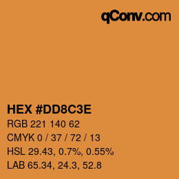 Color code: HEX #DD8C3E | qconv.com