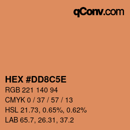 Código de color: HEX #DD8C5E | qconv.com