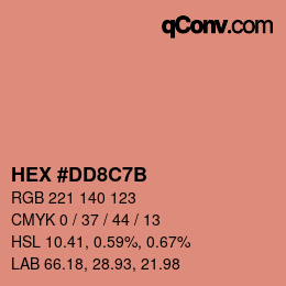 Color code: HEX #DD8C7B | qconv.com