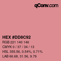 カラーコード: HEX #DD8C92 | qconv.com