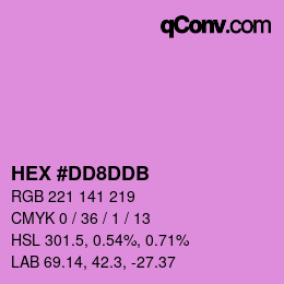 カラーコード: HEX #DD8DDB | qconv.com