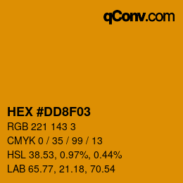 Color code: HEX #DD8F03 | qconv.com