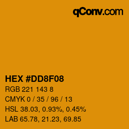 カラーコード: HEX #DD8F08 | qconv.com