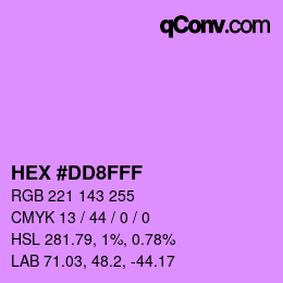 Color code: HEX #DD8FFF | qconv.com