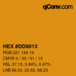 カラーコード: HEX #DD9013 | qconv.com