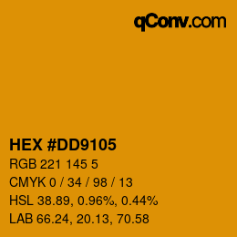 カラーコード: HEX #DD9105 | qconv.com