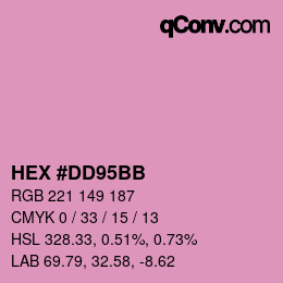 カラーコード: HEX #DD95BB | qconv.com