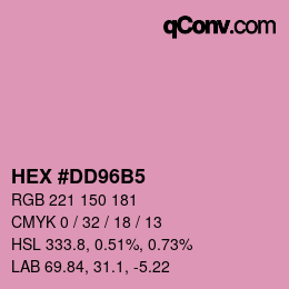 颜色代码: HEX #DD96B5 | qconv.com