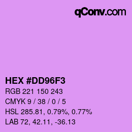 颜色代码: HEX #DD96F3 | qconv.com