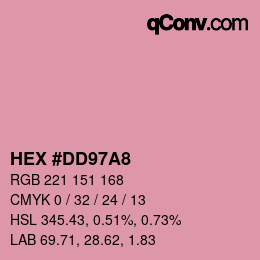 颜色代码: HEX #DD97A8 | qconv.com