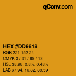 カラーコード: HEX #DD9818 | qconv.com