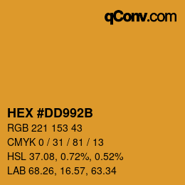 Color code: HEX #DD992B | qconv.com