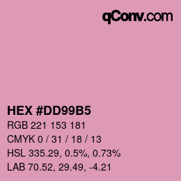 カラーコード: HEX #DD99B5 | qconv.com