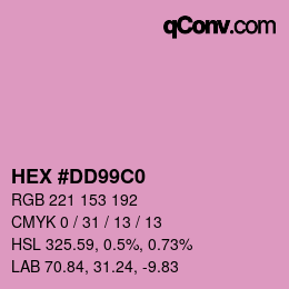 カラーコード: HEX #DD99C0 | qconv.com