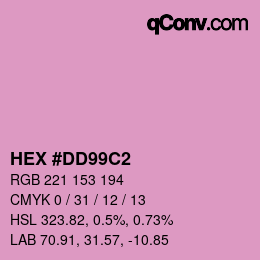 カラーコード: HEX #DD99C2 | qconv.com