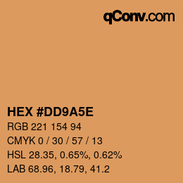 Farbcode: HEX #DD9A5E | qconv.com