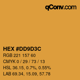 Color code: HEX #DD9D3C | qconv.com