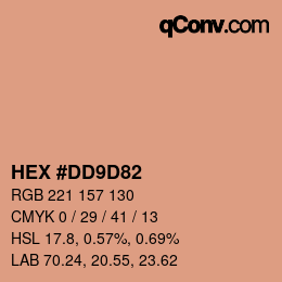 カラーコード: HEX #DD9D82 | qconv.com