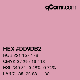 颜色代码: HEX #DD9DB2 | qconv.com