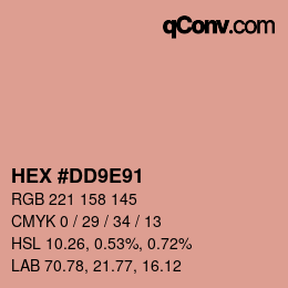 カラーコード: HEX #DD9E91 | qconv.com