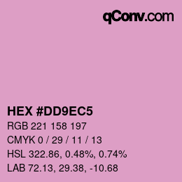 カラーコード: HEX #DD9EC5 | qconv.com