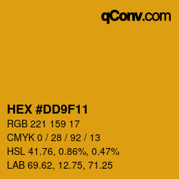 カラーコード: HEX #DD9F11 | qconv.com