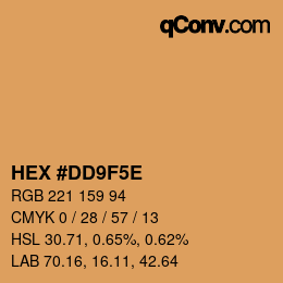 Code couleur: HEX #DD9F5E | qconv.com