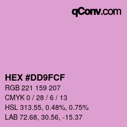 カラーコード: HEX #DD9FCF | qconv.com