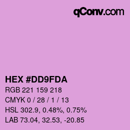 颜色代码: HEX #DD9FDA | qconv.com