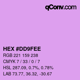 カラーコード: HEX #DD9FEE | qconv.com