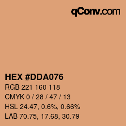 Color code: HEX #DDA076 | qconv.com