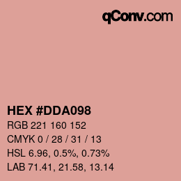 颜色代码: HEX #DDA098 | qconv.com