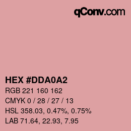 カラーコード: HEX #DDA0A2 | qconv.com