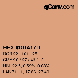 Color code: HEX #DDA17D | qconv.com