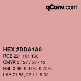 Color code: HEX #DDA1A0 | qconv.com