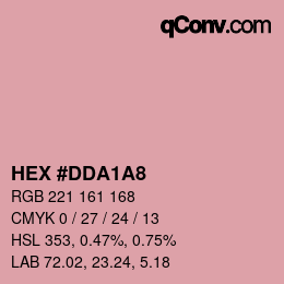 カラーコード: HEX #DDA1A8 | qconv.com