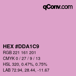 Color code: HEX #DDA1C9 | qconv.com
