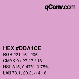 カラーコード: HEX #DDA1CE | qconv.com