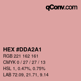 カラーコード: HEX #DDA2A1 | qconv.com