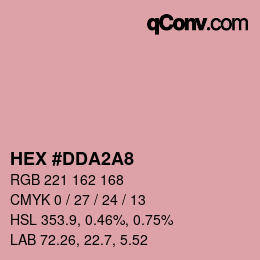 カラーコード: HEX #DDA2A8 | qconv.com