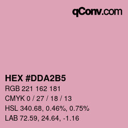 カラーコード: HEX #DDA2B5 | qconv.com