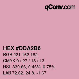 颜色代码: HEX #DDA2B6 | qconv.com