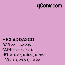 Color code: HEX #DDA2CD | qconv.com