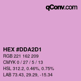 颜色代码: HEX #DDA2D1 | qconv.com
