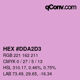 カラーコード: HEX #DDA2D3 | qconv.com