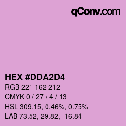 カラーコード: HEX #DDA2D4 | qconv.com
