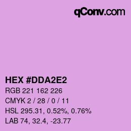 颜色代码: HEX #DDA2E2 | qconv.com