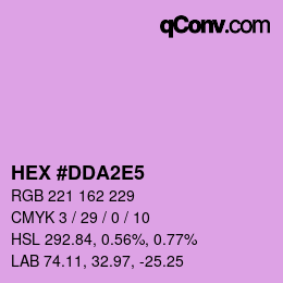 Color code: HEX #DDA2E5 | qconv.com